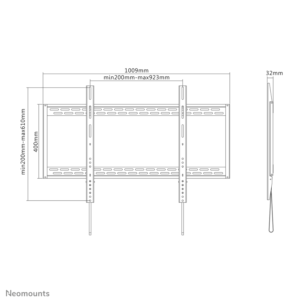 Neomounts LFD-W1000 TV-beugel wand 60-100" - vlak